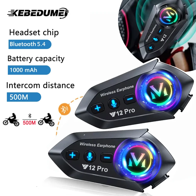 Home Office Headset - 1/2X Bluetooth 5.4 Motorcycle Helmet Headset