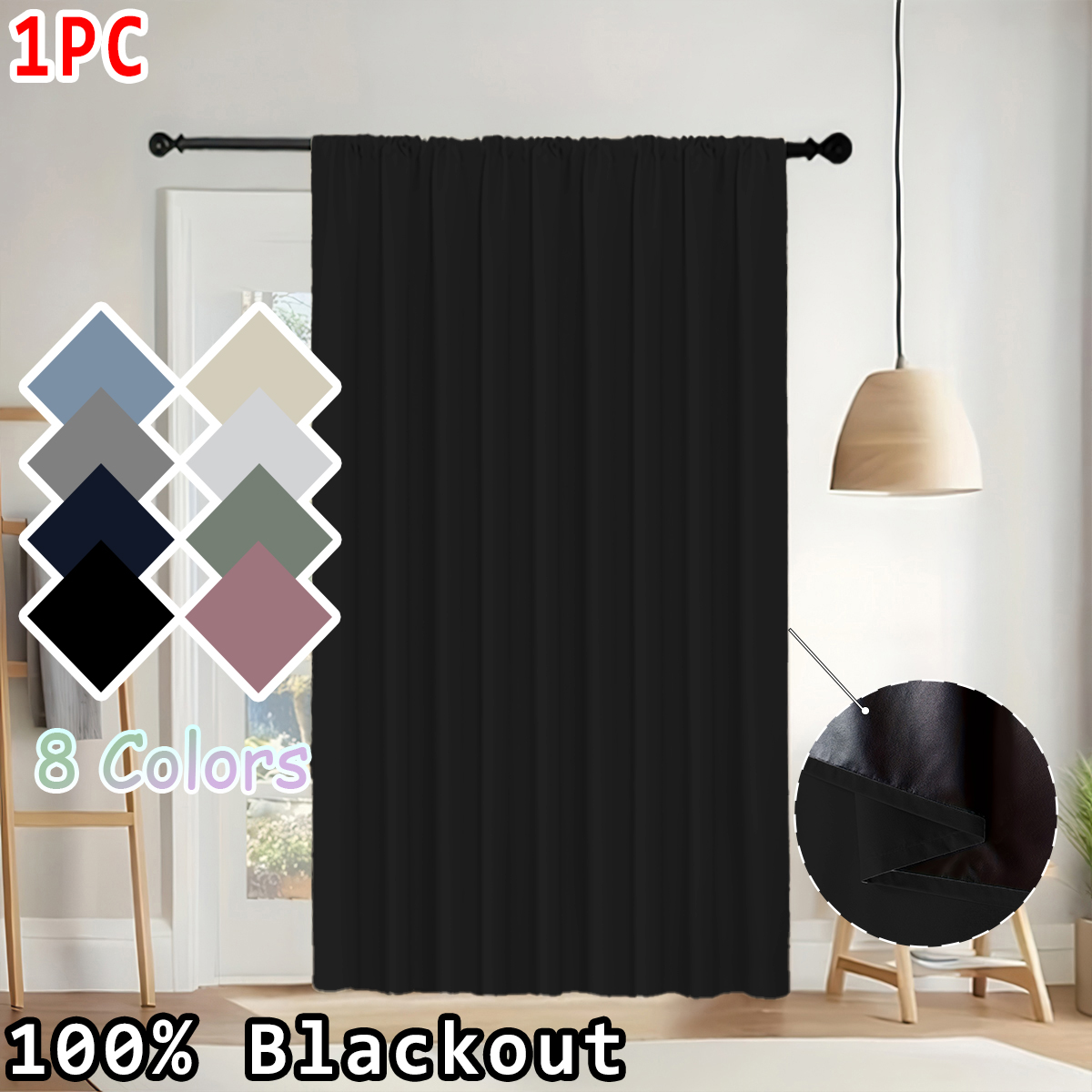 Home Office In Living Room - 1 Piece of Simple Solid Color