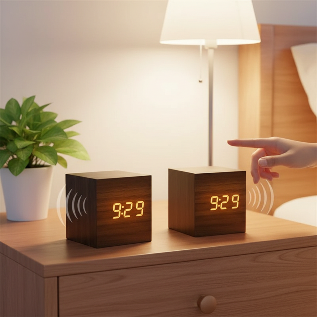 Led Desk Clock - Voice Control Digital Electronic Clock Luminous