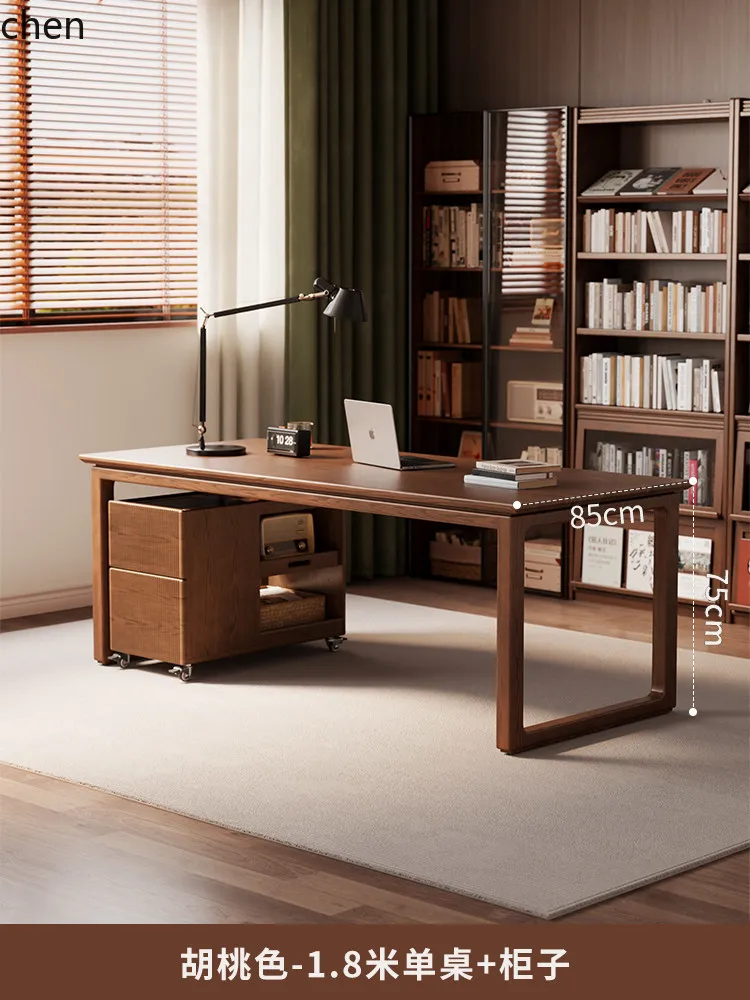 Home Office In Living Room - W5.19 Solid Wood Desk Study Room