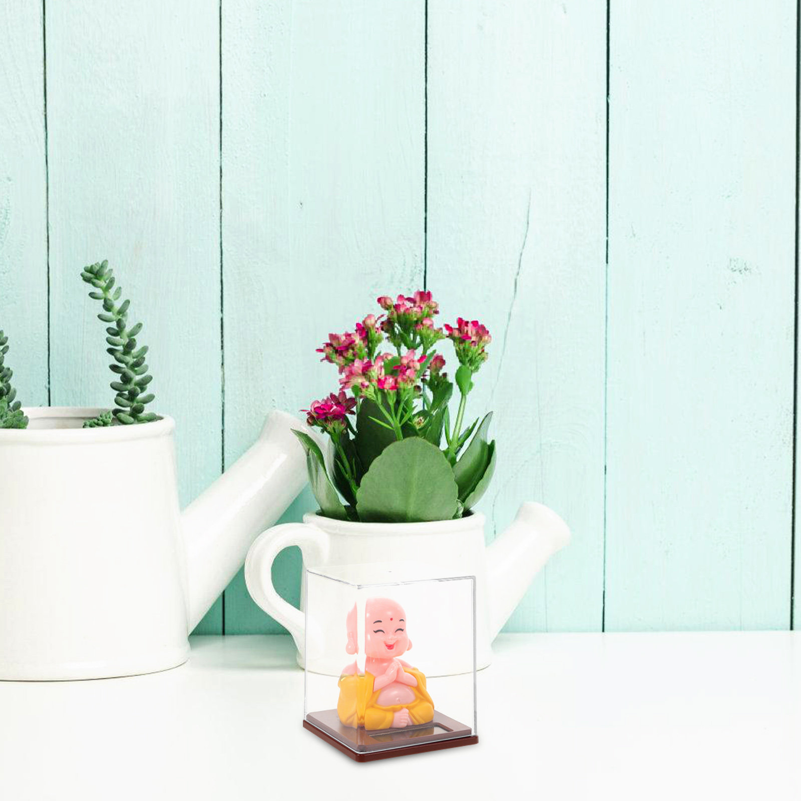 Home Office In Living Room - Mini Monk Statue Car Dashboard Ornament