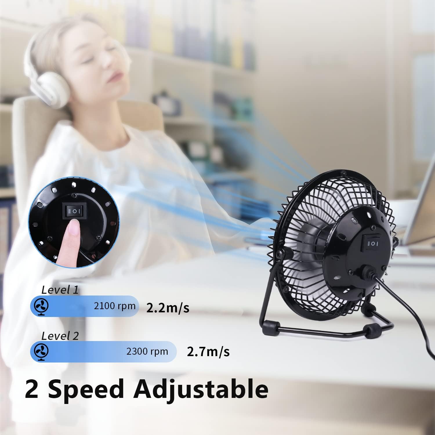 Mini USB Desk Fan, Quiet 4-Inc - Usb Desk Fan 리뷰 및 가격