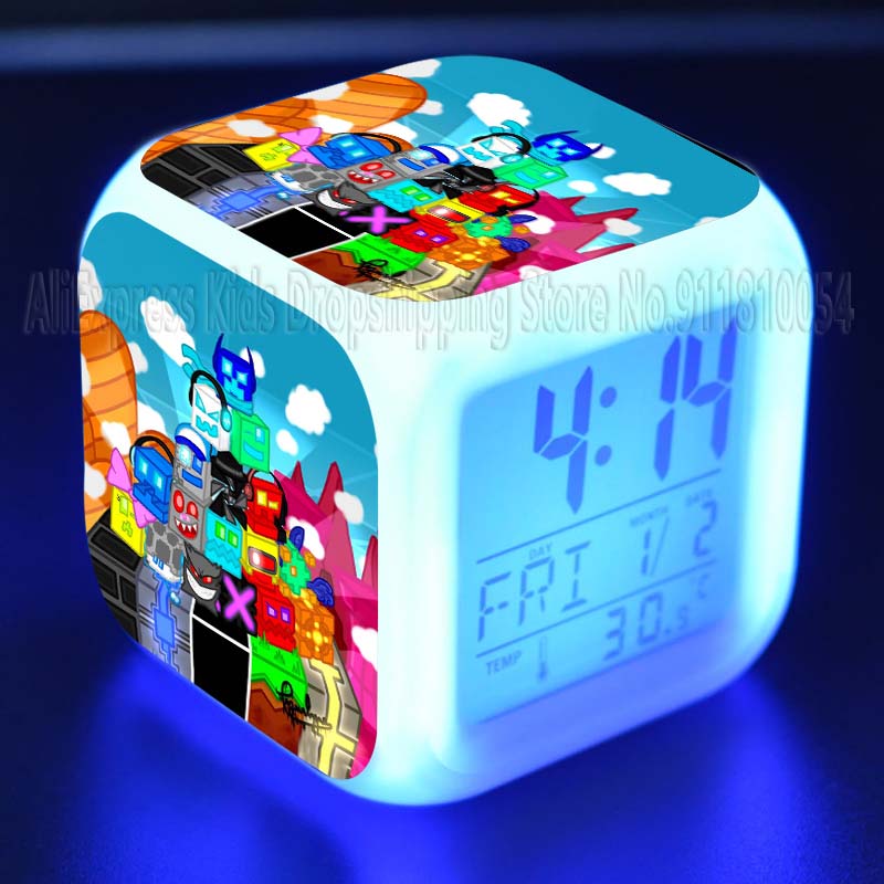 Angry Geometry Dash Alarm Cloc - Led Desk Clock 리뷰 및 가격