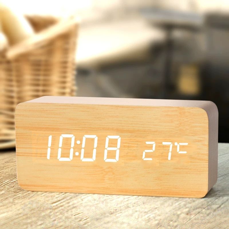 Wooden Digital Alarm Clock, LE - Led Desk Clock 리뷰 및 가격