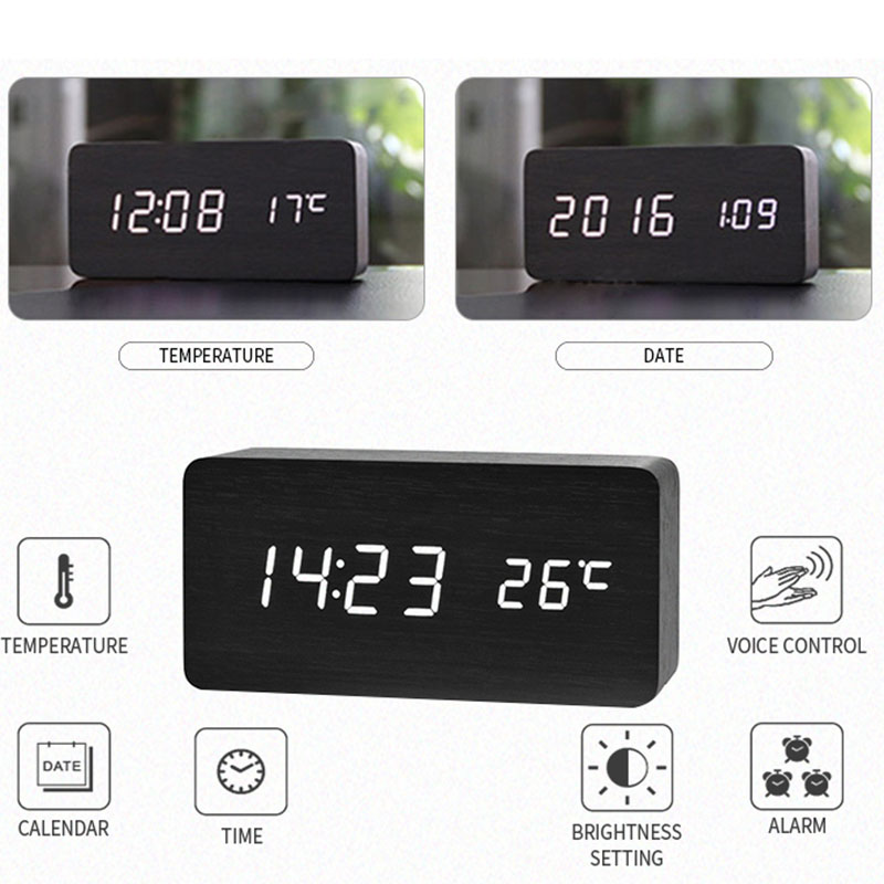 Wooden Digital Alarm Clock, LE - Led Desk Clock 리뷰 및 가격
