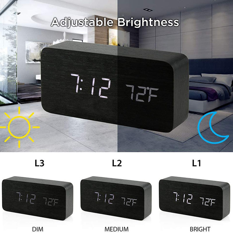 Wooden Digital Alarm Clock, LE - Led Desk Clock 리뷰 및 가격