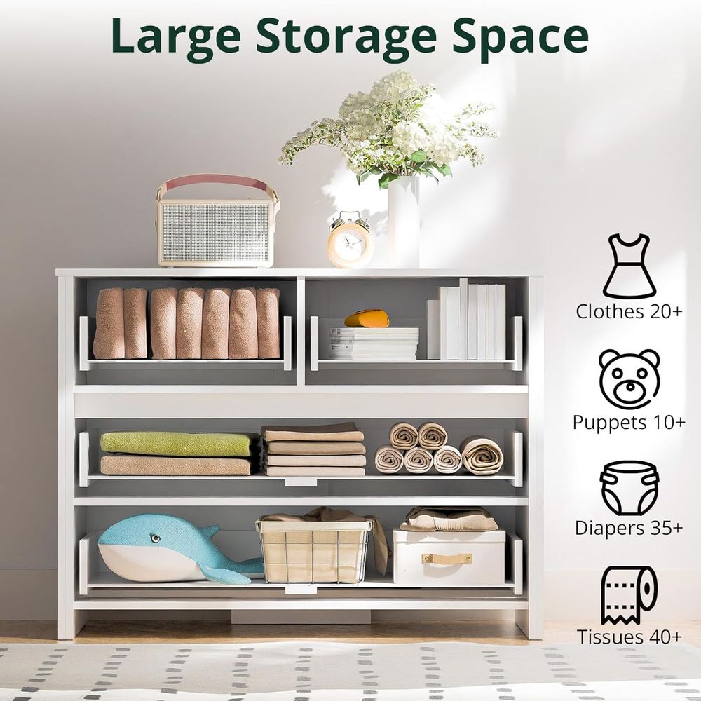 40-inch Wide 4-Drawer White Wo - Home Office In Living Room 리뷰 및 가격
