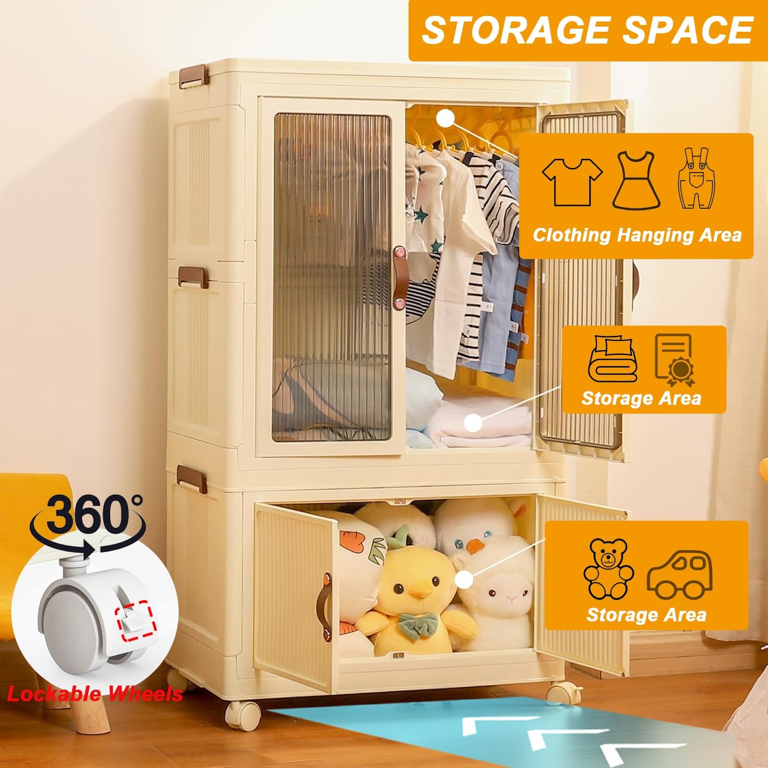 Foldable Wardrobe Cabinet with - Home Office Box 리뷰 및 가격