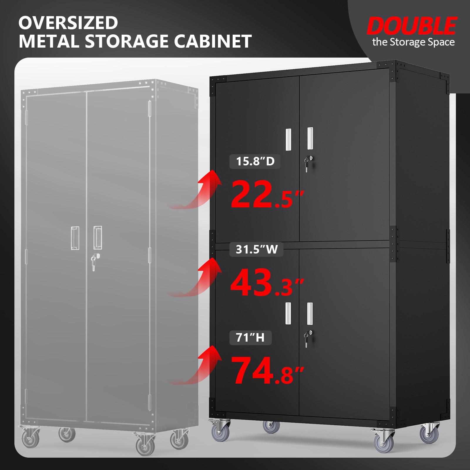 4-Door Garage Cabinet with Adj - Home Office In Living Room 리뷰 및 가격