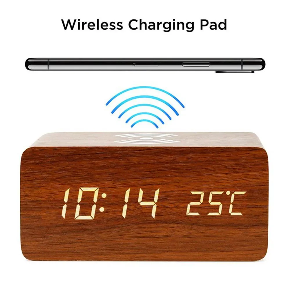 Alarm Clock LED Digital Wooden - Led Desk Clock 리뷰 및 가격