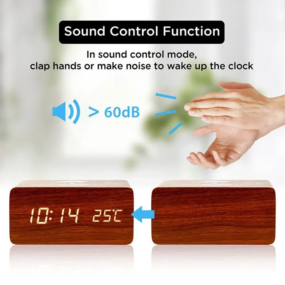 Alarm Clock LED Digital Wooden - Led Desk Clock 리뷰 및 가격