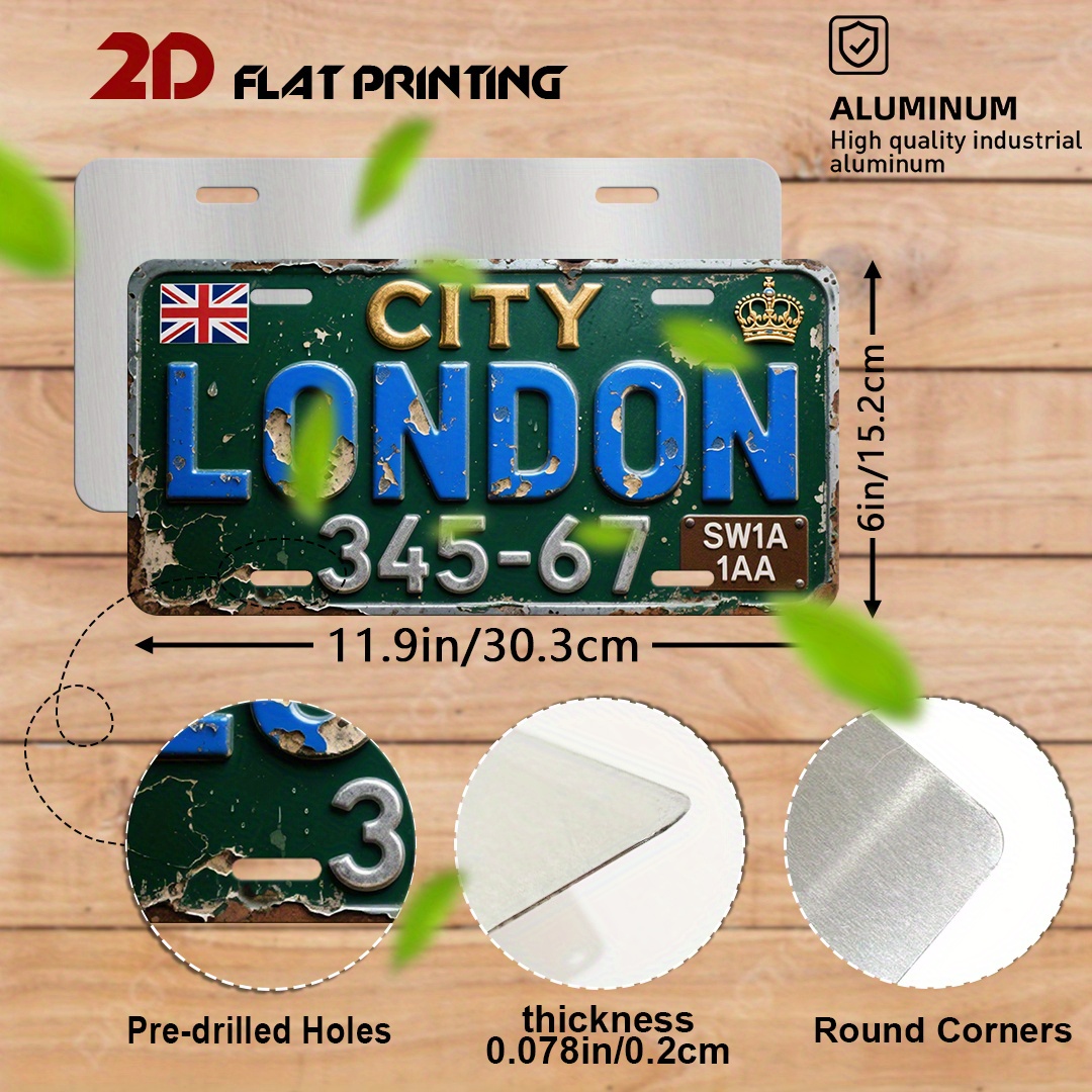 City London License Plate Tin  - Home Office Of London 리뷰 및 가격
