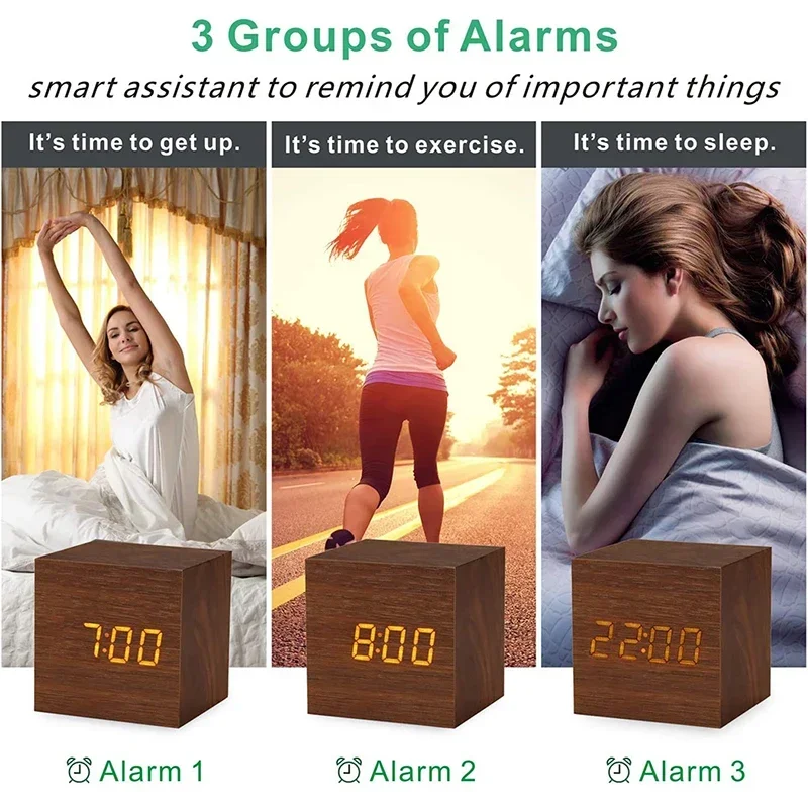 Wooden Digital Alarm Clock wit - Led Desk Clock 리뷰 및 가격